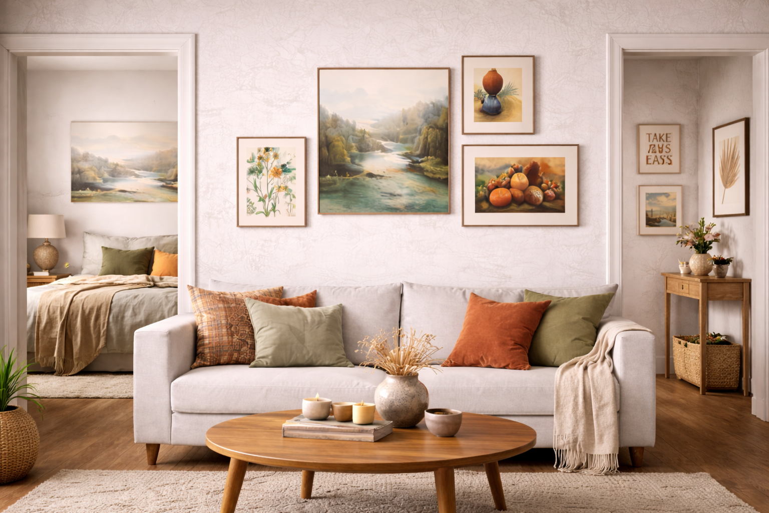 Welche Wandbilder passen zu welchem Raum?    So wählst du Motive, Farben und Formate passend zu Wohnzimmer, Schlafzimmer & Co.