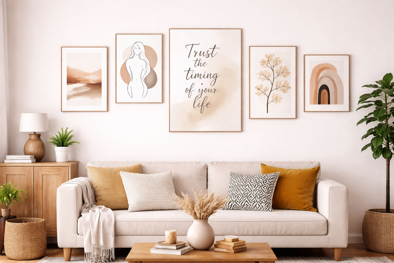 Typografie und Illustrationen an der Wand kombinieren    So wirkt deine Wanddeko modern & harmonisch